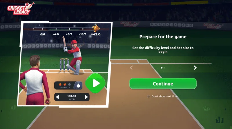 Cricket Legacy BB hlavné menu